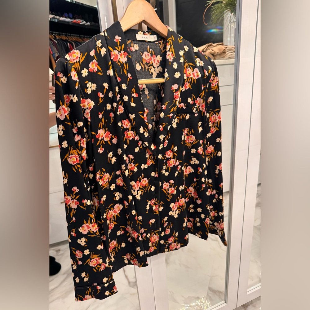 Satin button up shirt
